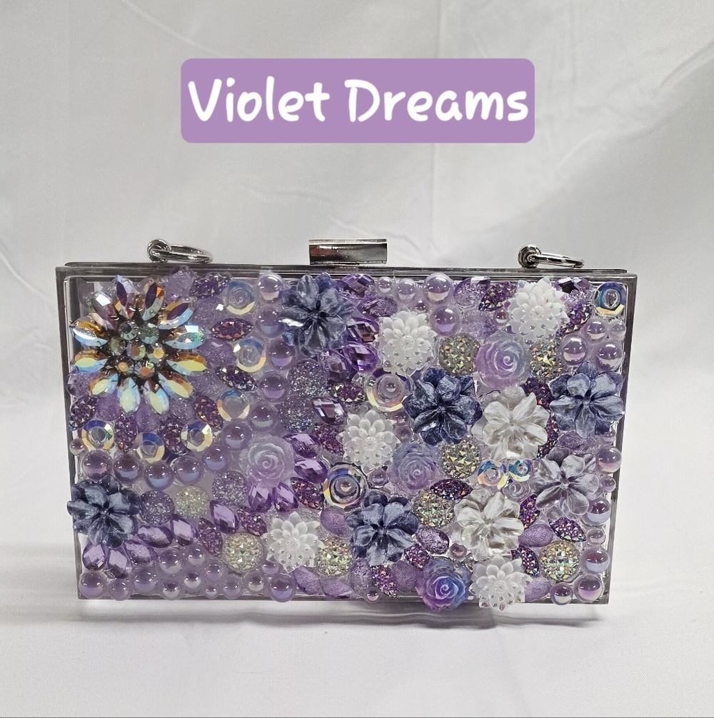 Violet Dreams Embellished Evening Clutch